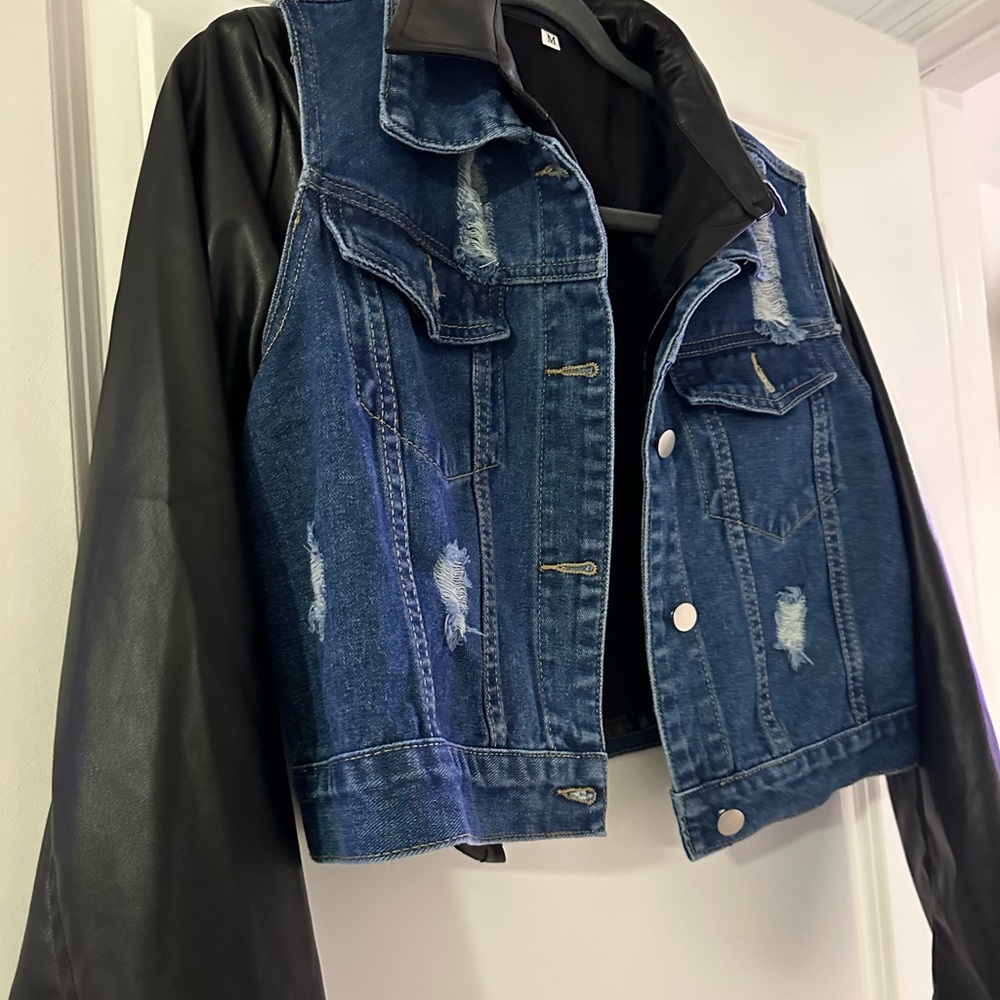 Leather Jacket & Jean Vest
